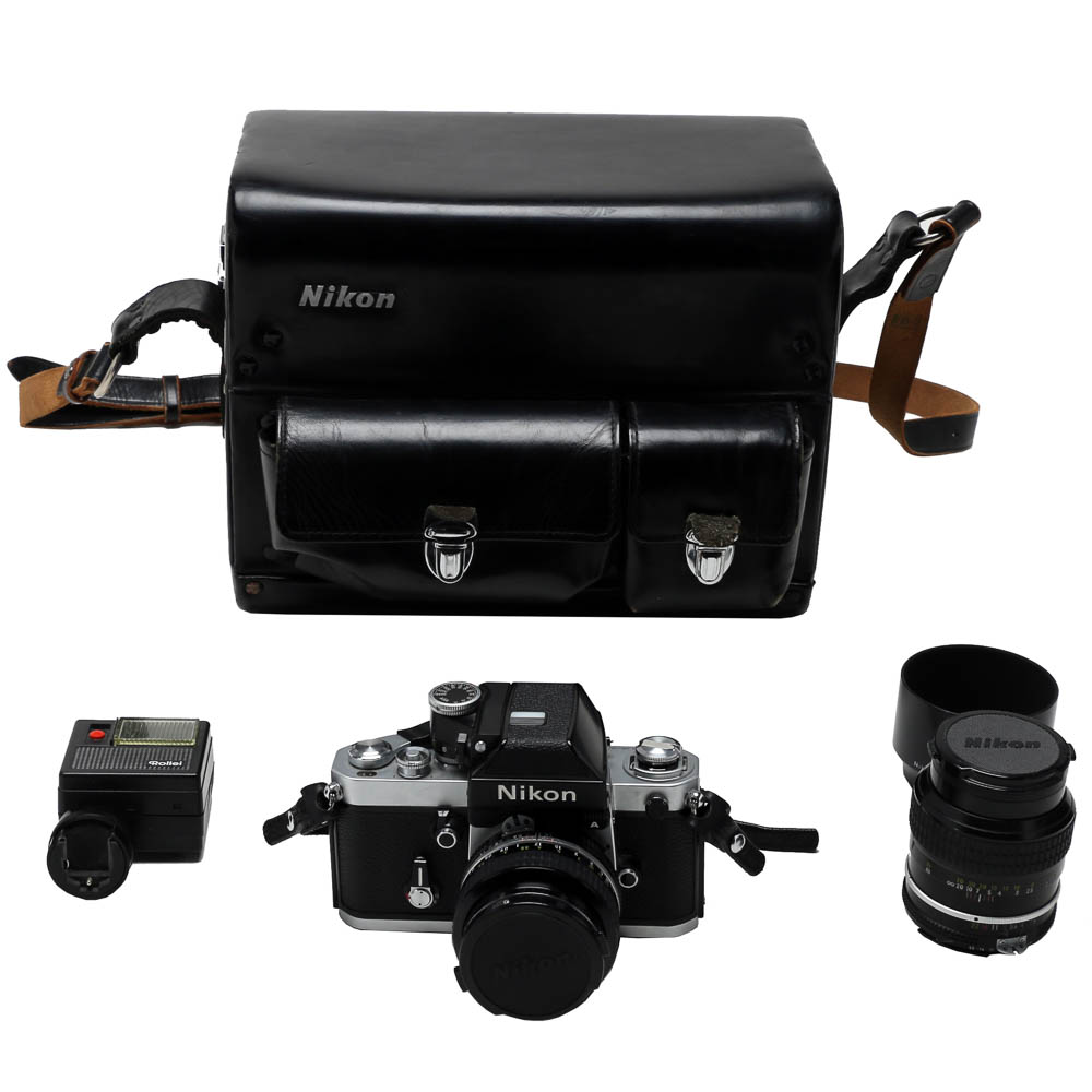 Vintage Nikon 35mm Camera, Case and Accessories