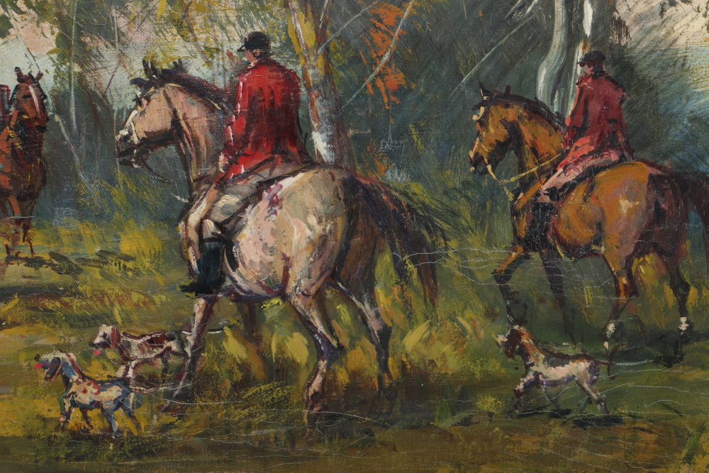 Hunting Party Themed Oil Painting on Canvas