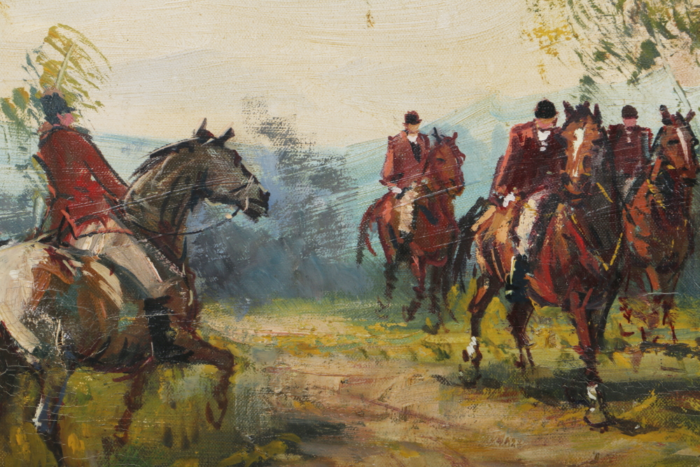 Hunting Party Themed Oil Painting on Canvas