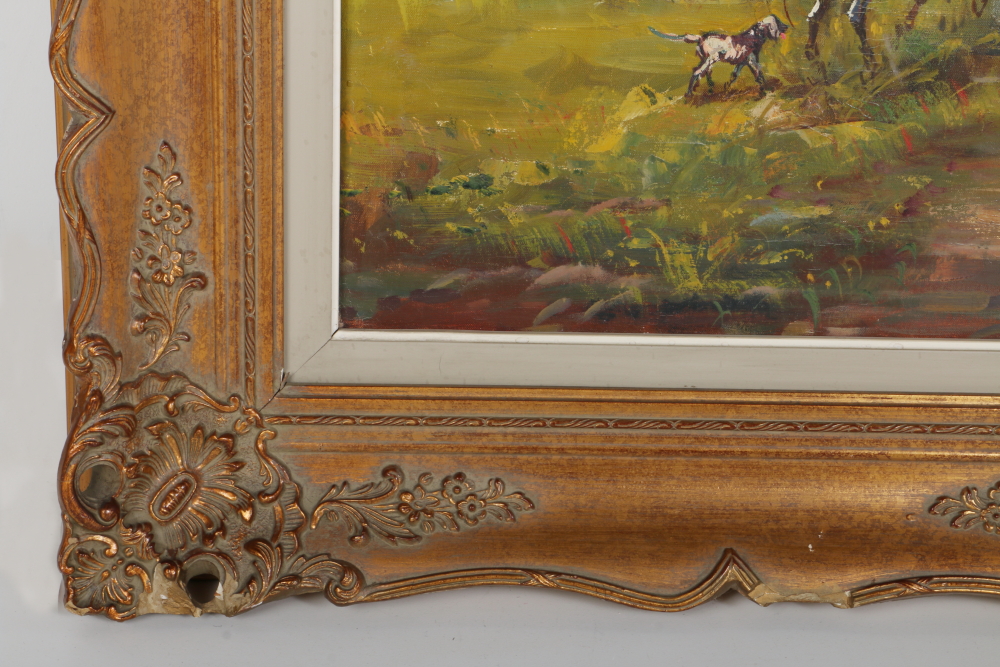 Hunting Party Themed Oil Painting on Canvas