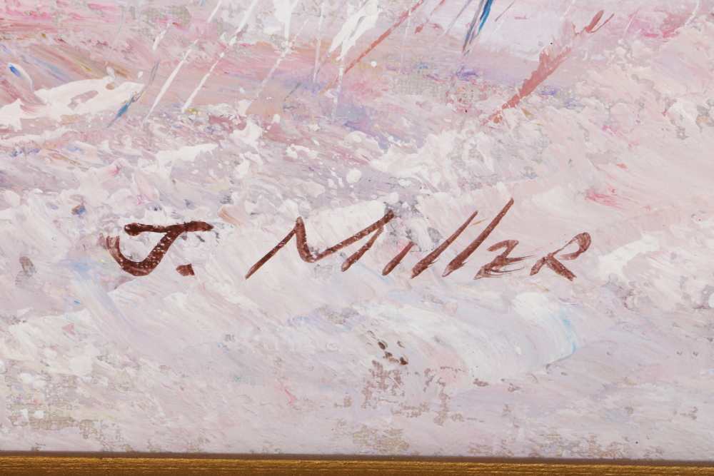 J. Miller Signed Oil on Canvas Beach Landscape