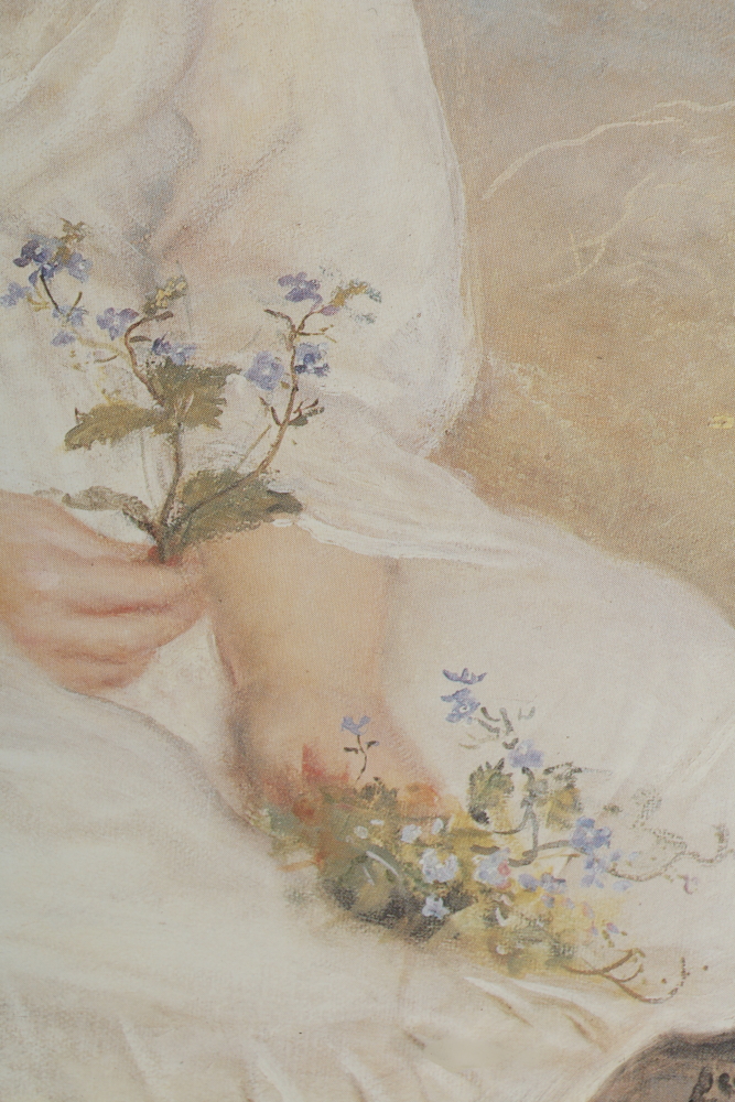 After J.E. Millais Offset Lithograph "Little Speedwell's Darling Blue"