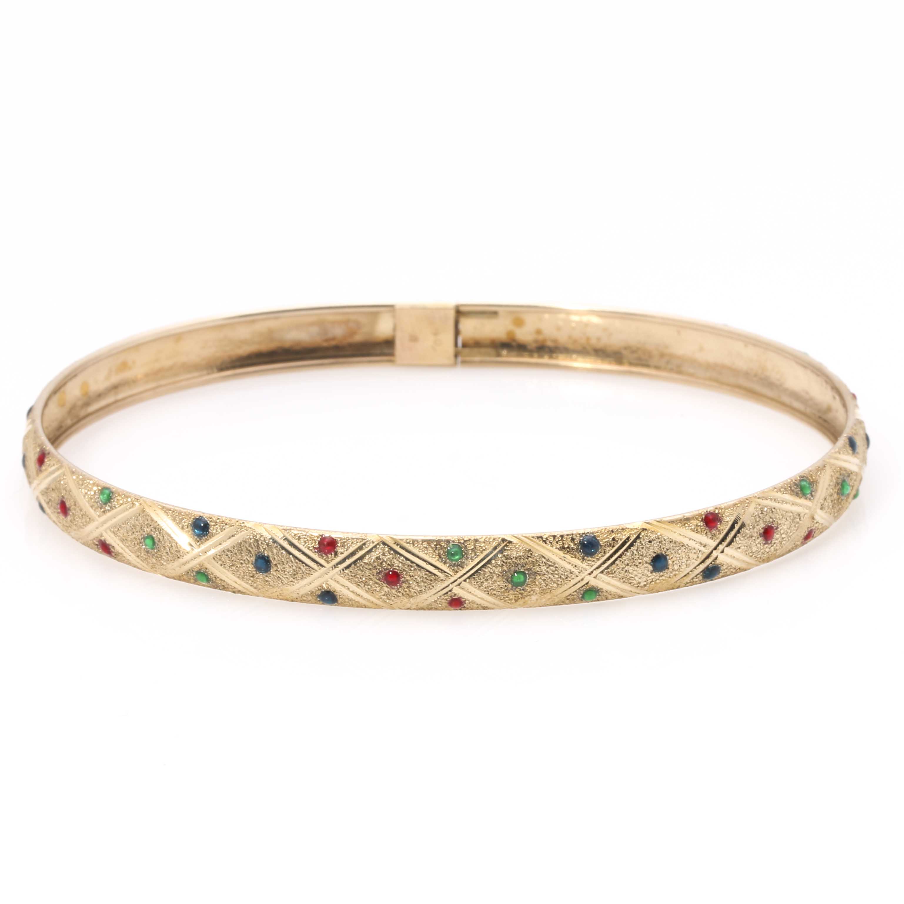 10K Yellow Gold Dotted Bracelet and Earring Set