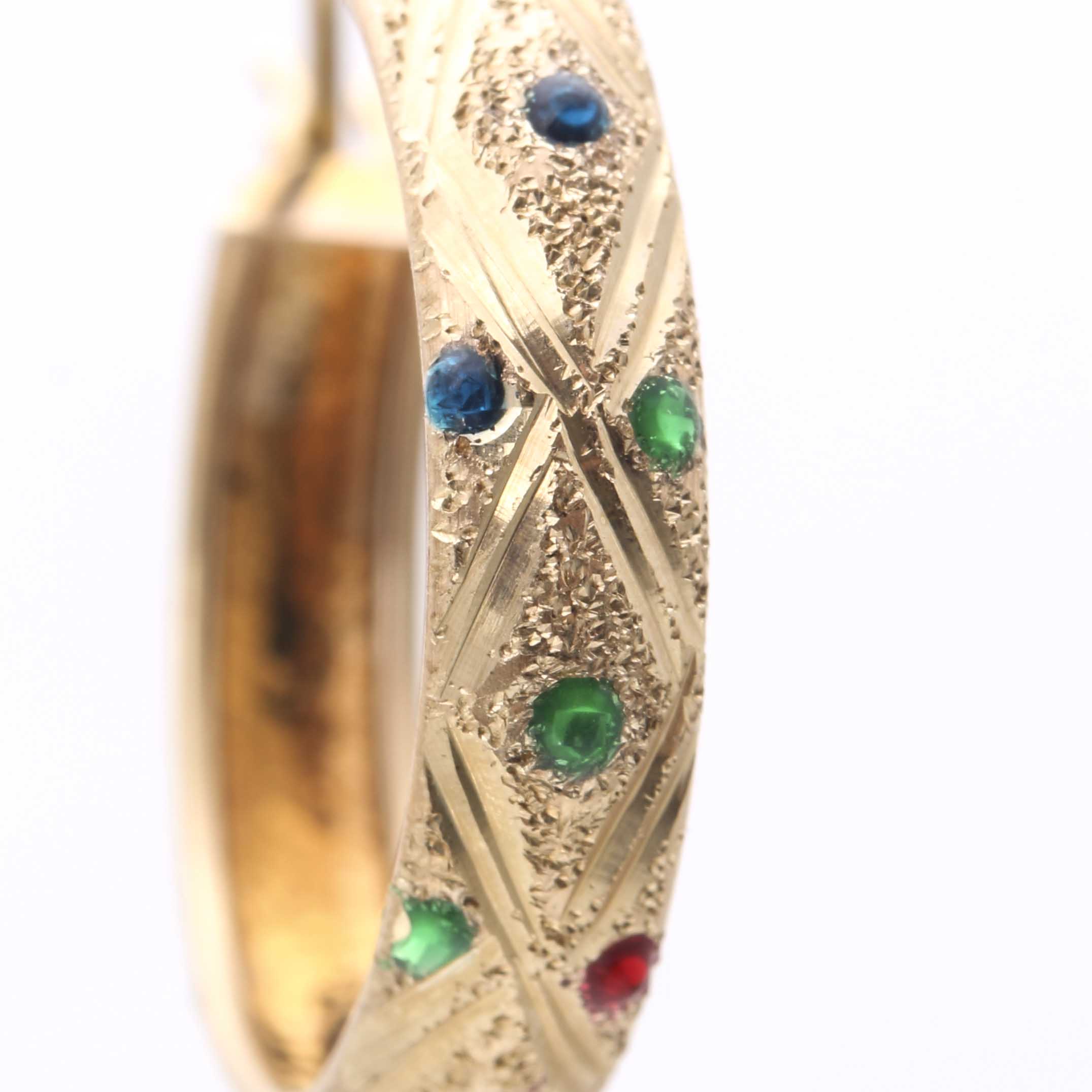 10K Yellow Gold Dotted Bracelet and Earring Set