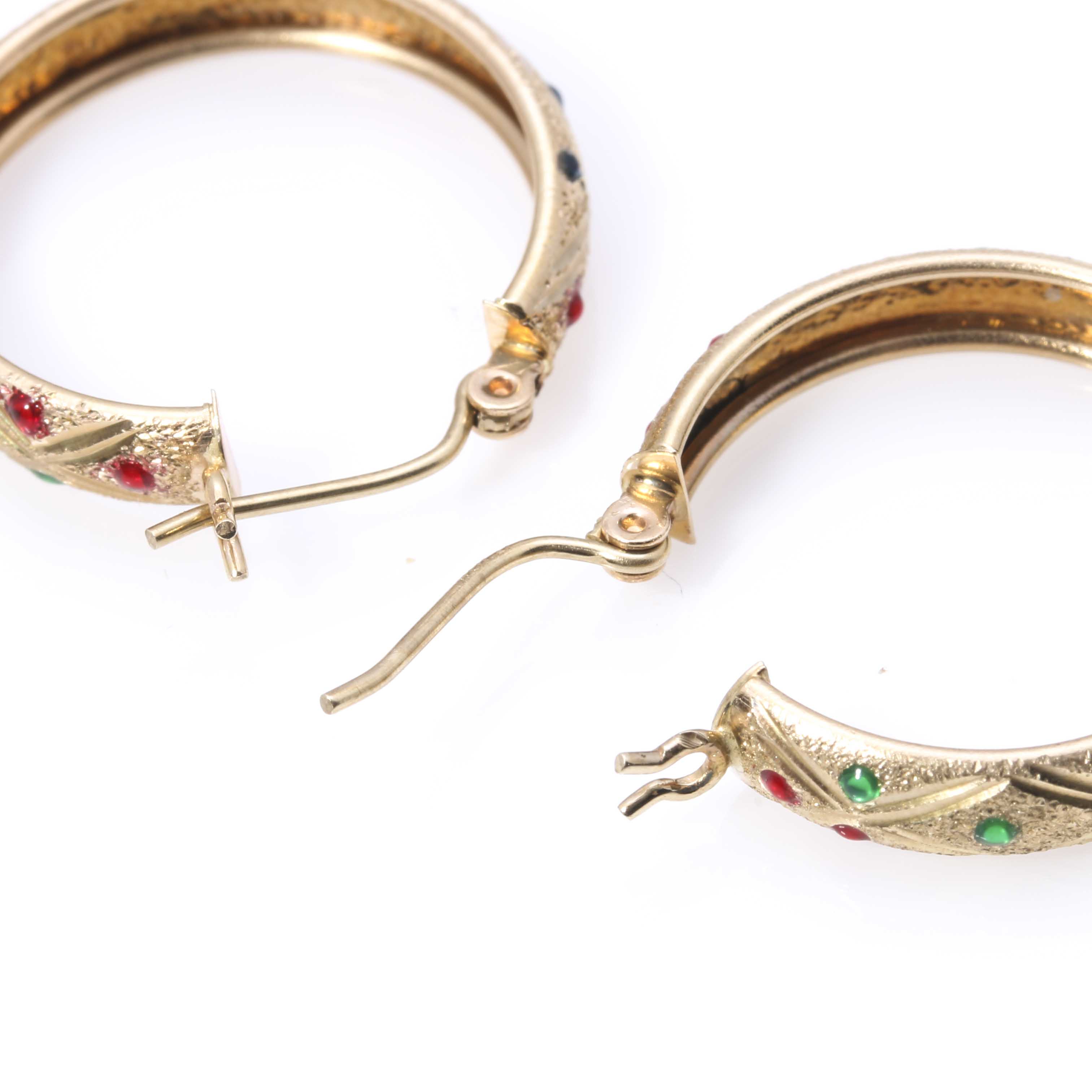 10K Yellow Gold Dotted Bracelet and Earring Set