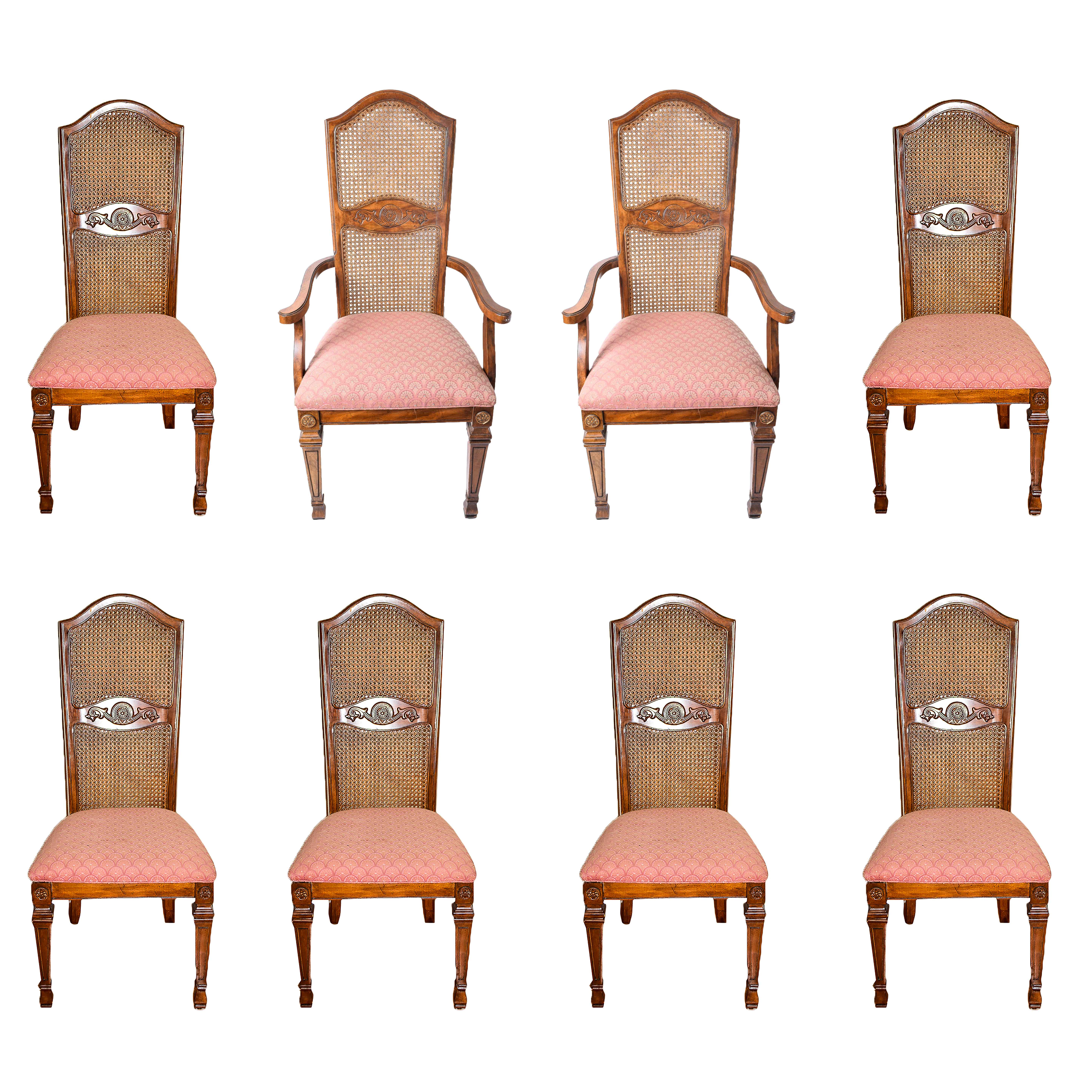 Vintage French Provincial Style Cane Back Chairs