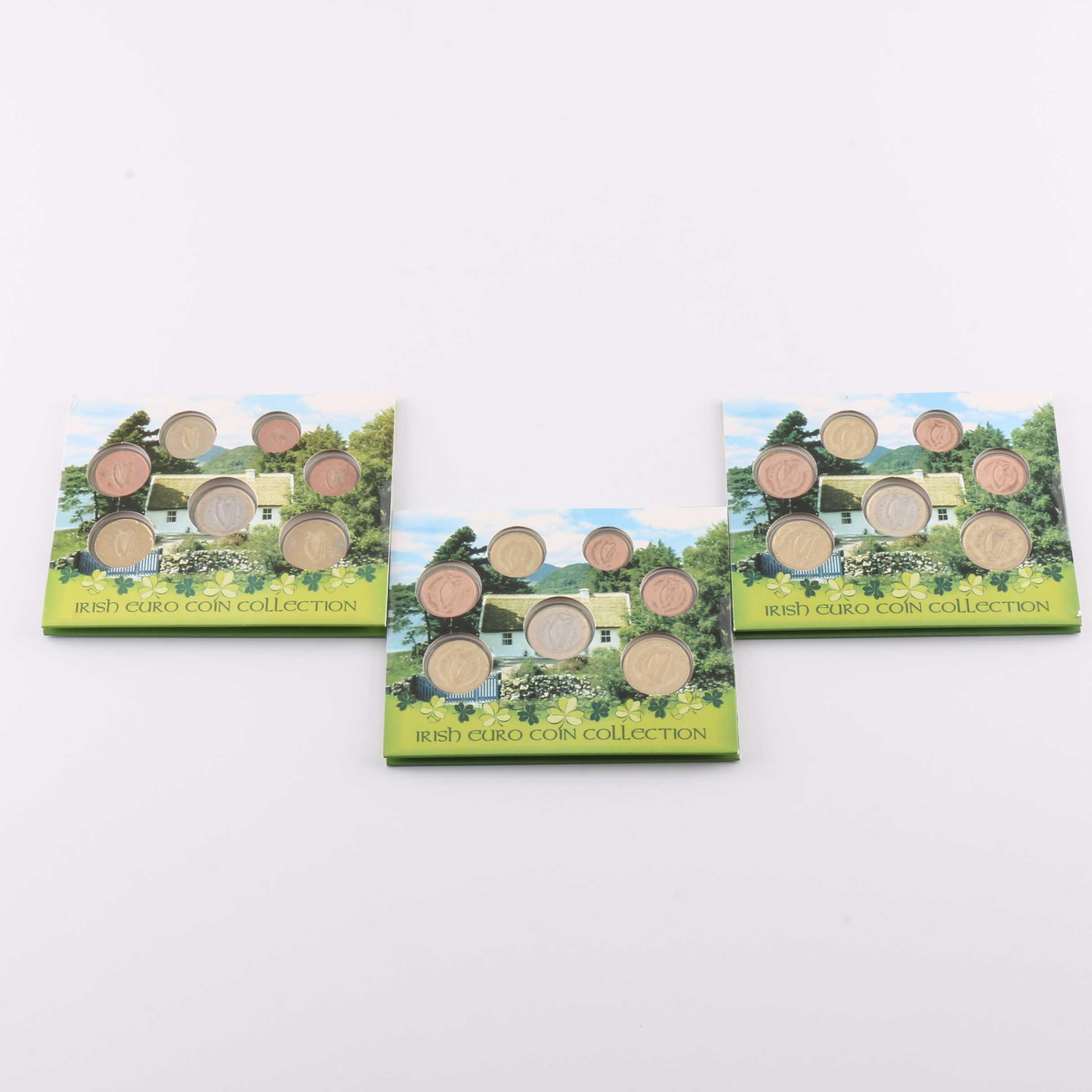 Three Irish Euro Coin Sets