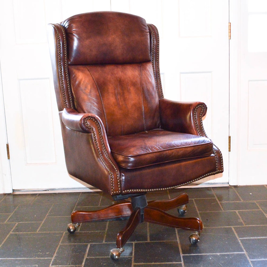 Executive Leather Wingback Office Chair