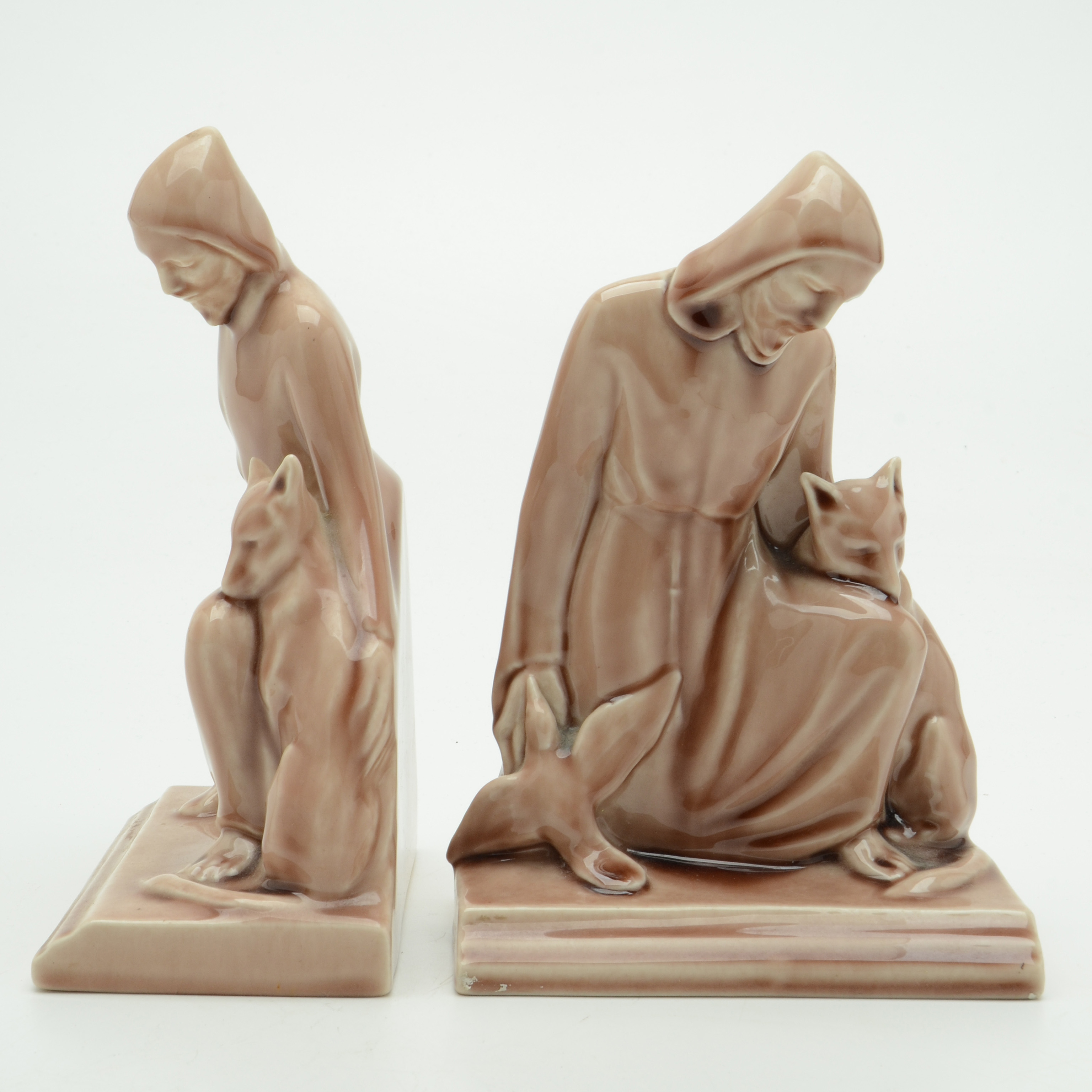 Rookwood Pottery St. Francis Bookends, 1959
