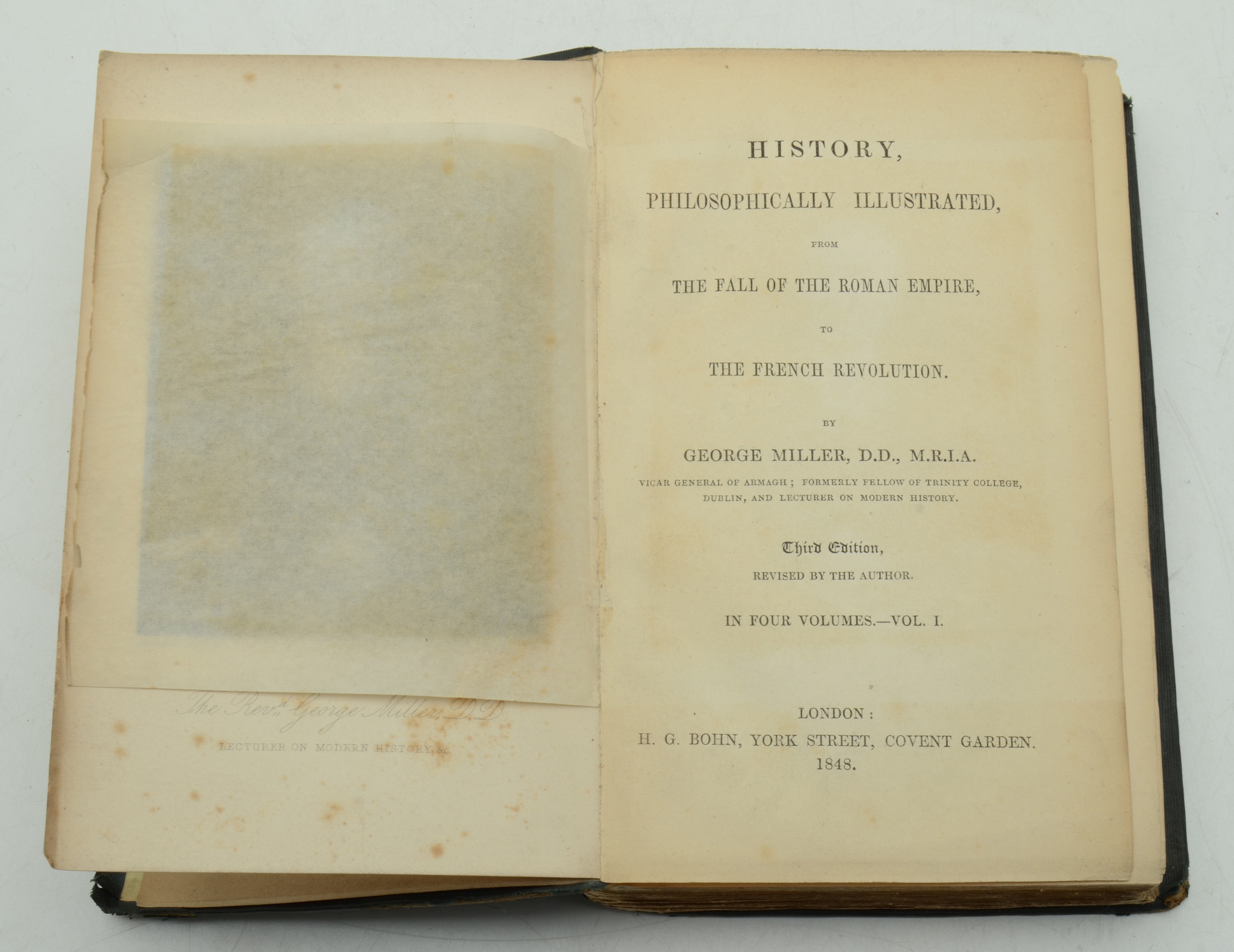 Three Volumes of George Miller's "History, Philosophically Illustrated", 1848