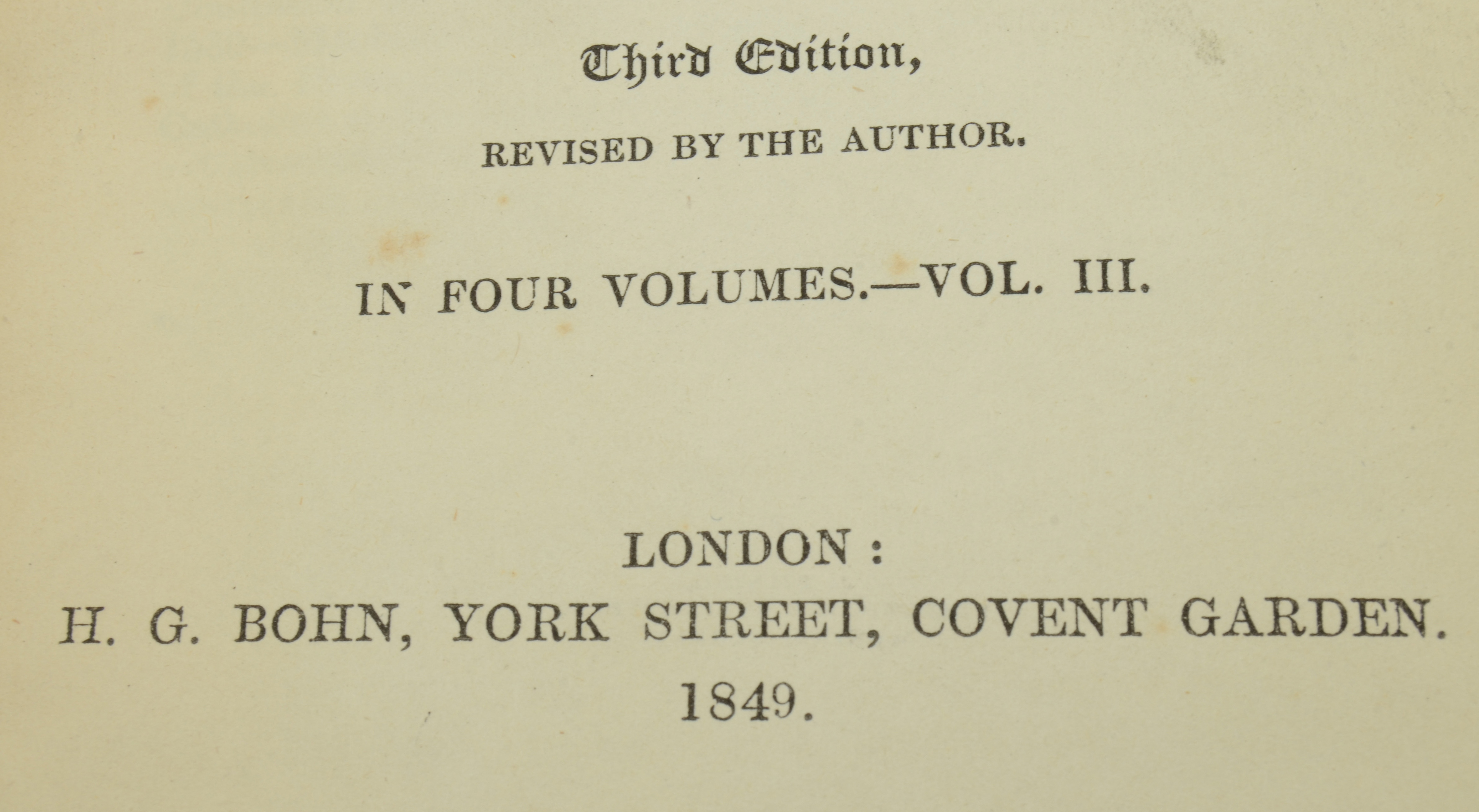Three Volumes of George Miller's "History, Philosophically Illustrated", 1848