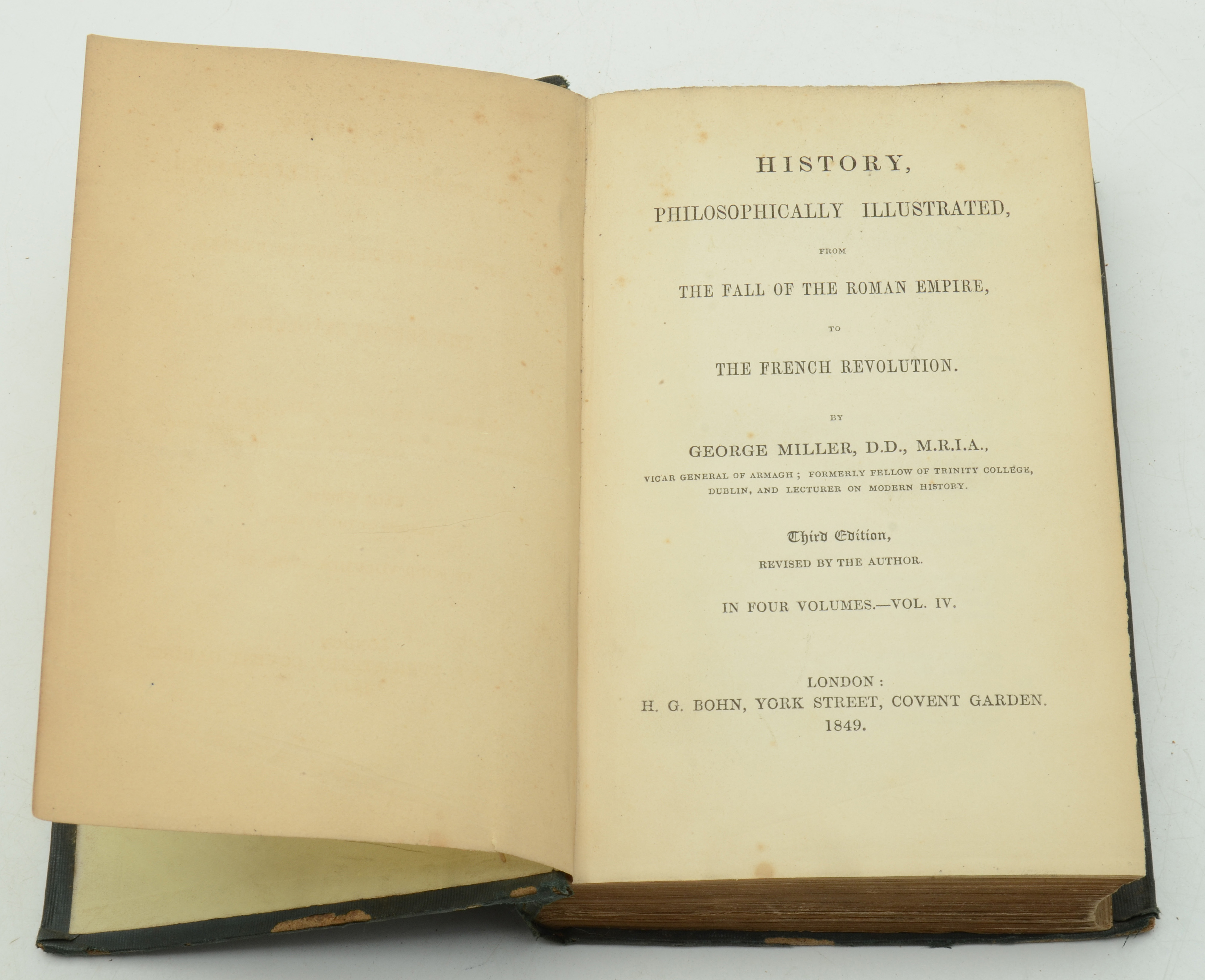 Three Volumes of George Miller's "History, Philosophically Illustrated", 1848