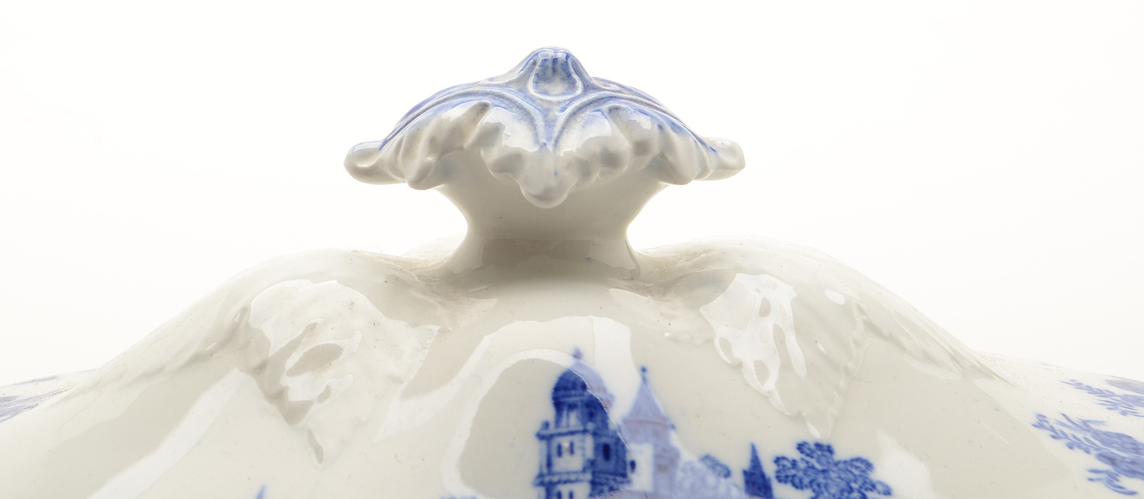 English Flow Blue "Togo" Covered Soup Tureen