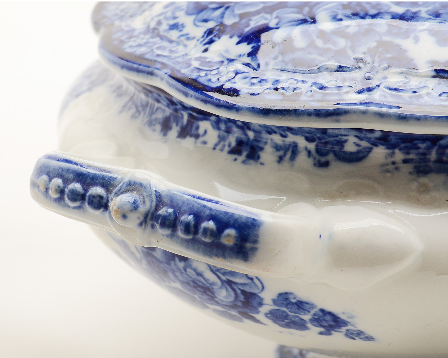 English Flow Blue "Togo" Covered Soup Tureen