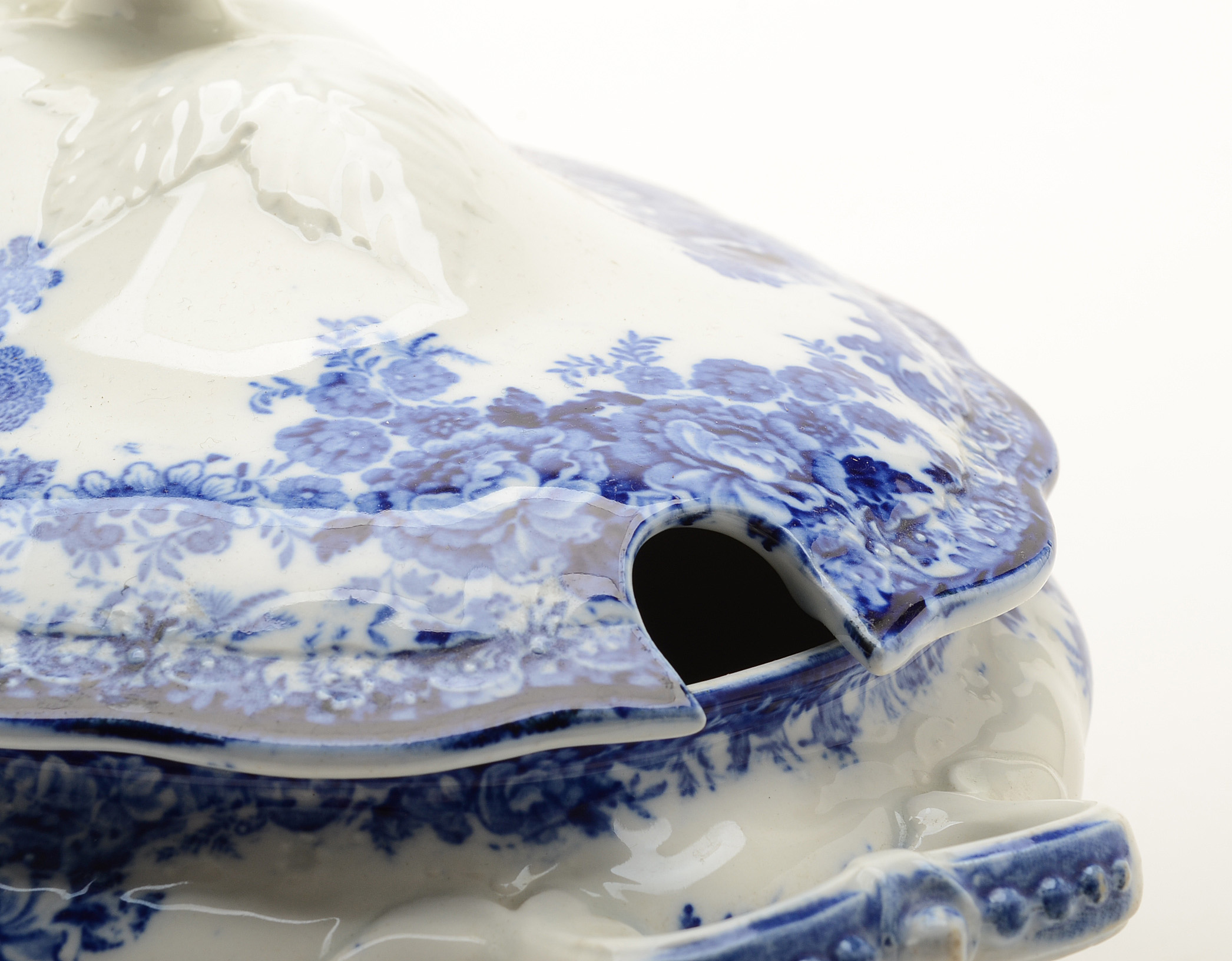 English Flow Blue "Togo" Covered Soup Tureen