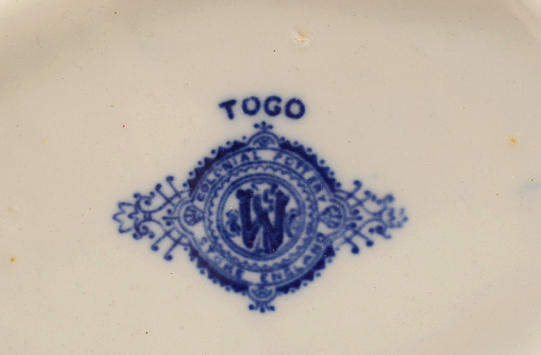 English Flow Blue "Togo" Covered Soup Tureen