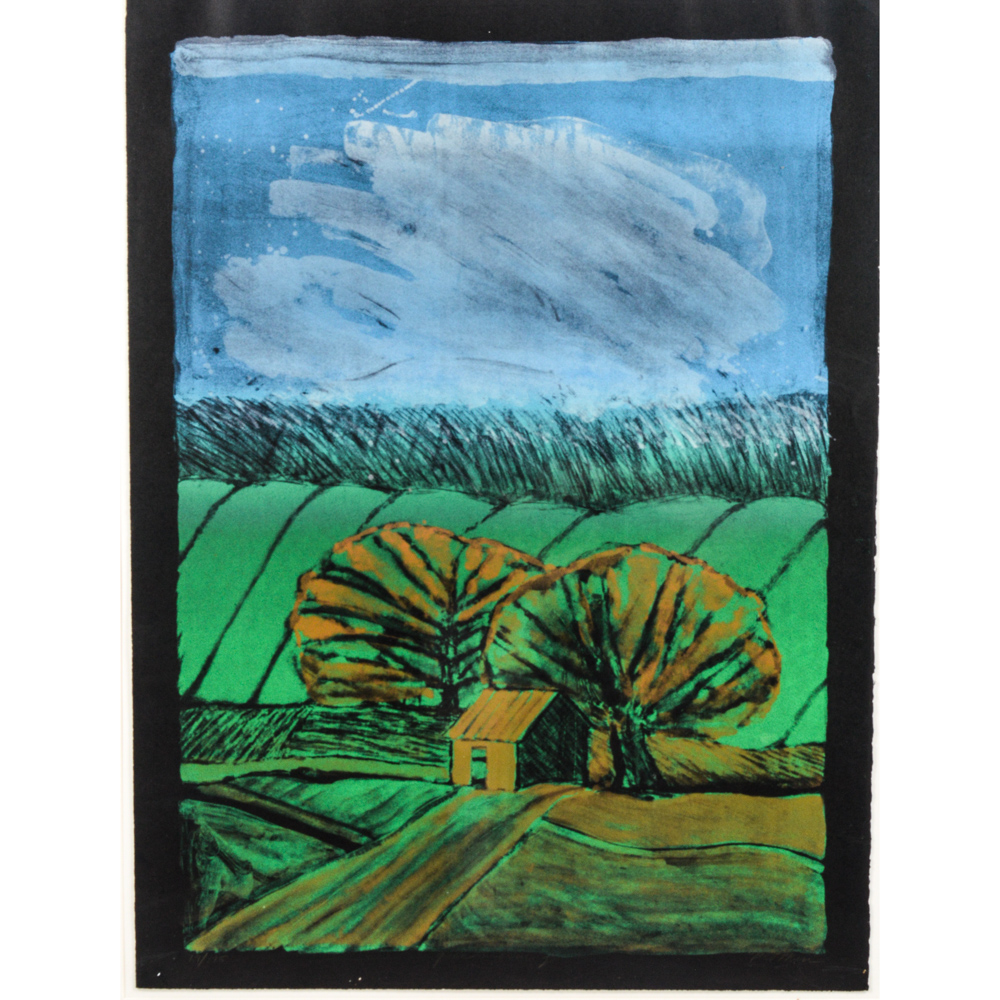 Linda Plotkin Limited Edition Color Lithograph "Green Morning"