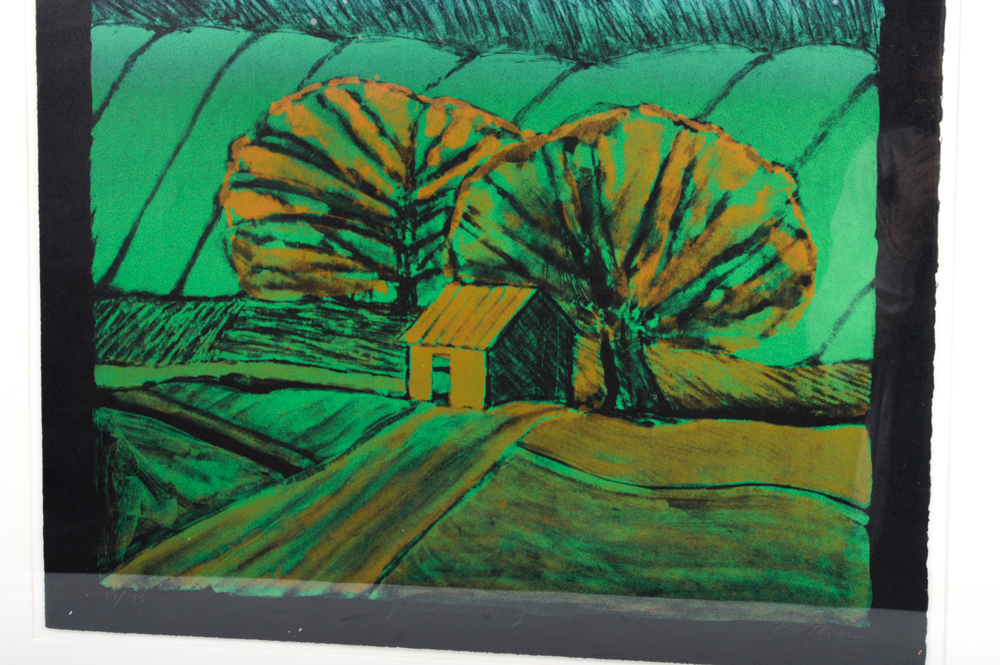 Linda Plotkin Limited Edition Color Lithograph "Green Morning"
