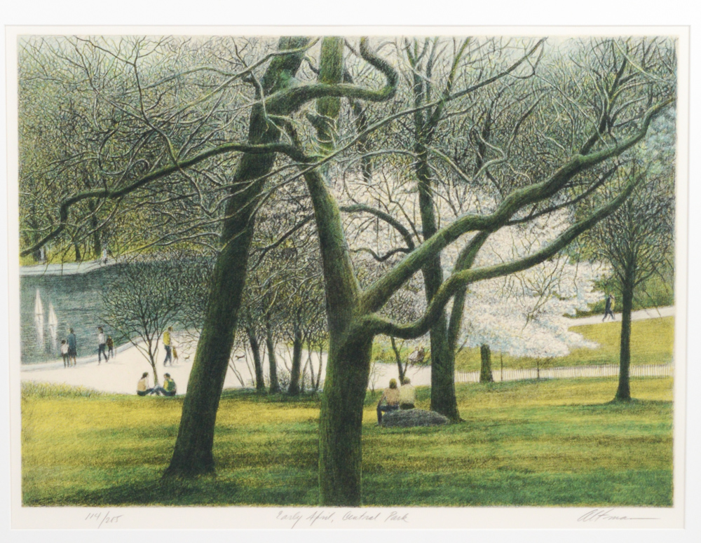 Harold Altman Limited Edition Lithograph "Early April, Central Park"