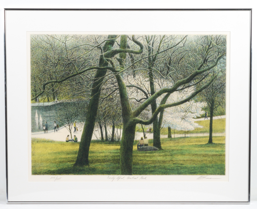 Harold Altman Limited Edition Lithograph "Early April, Central Park"