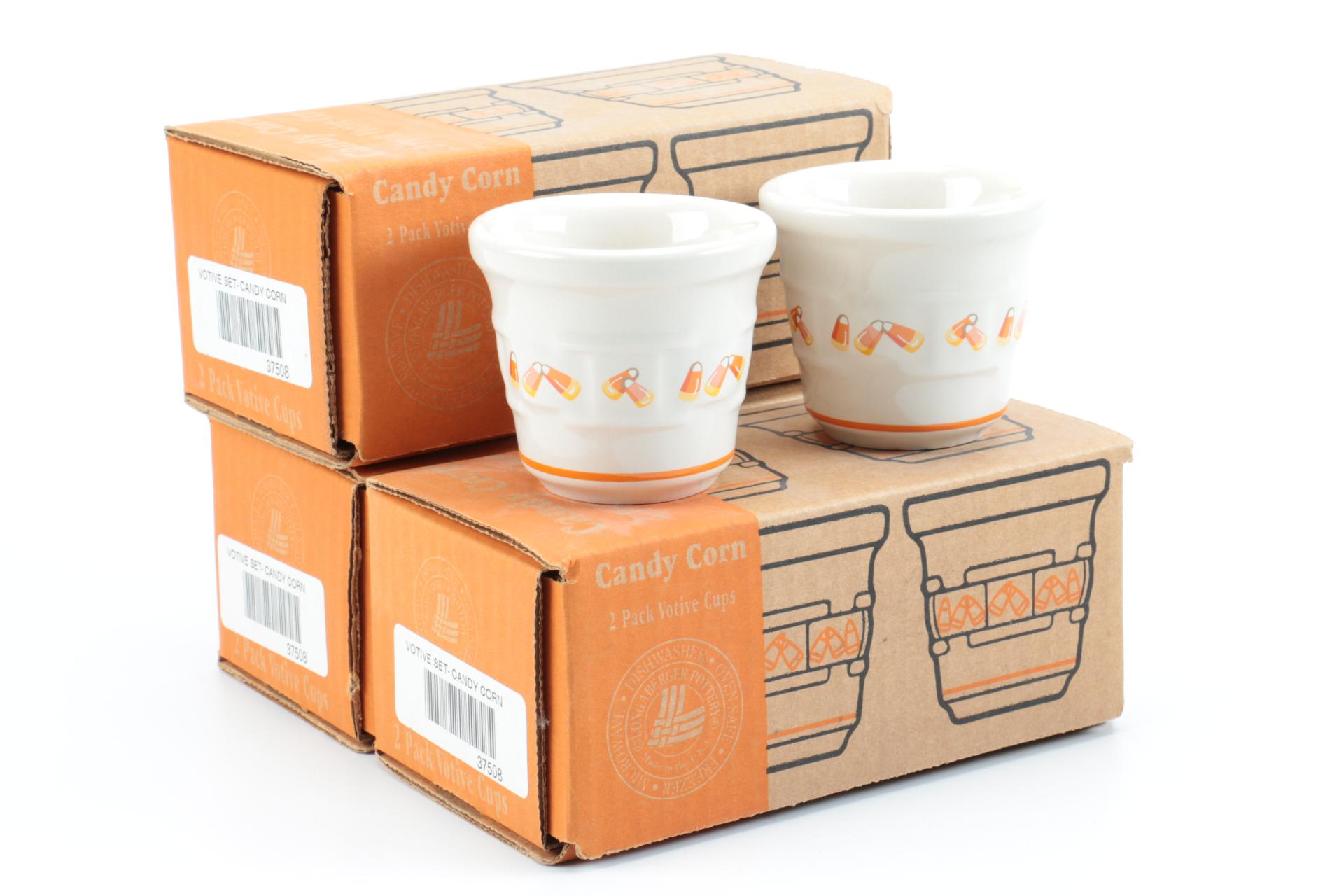 Large Group of Halloween Longaberger Baskets, Pottery, and Accessories