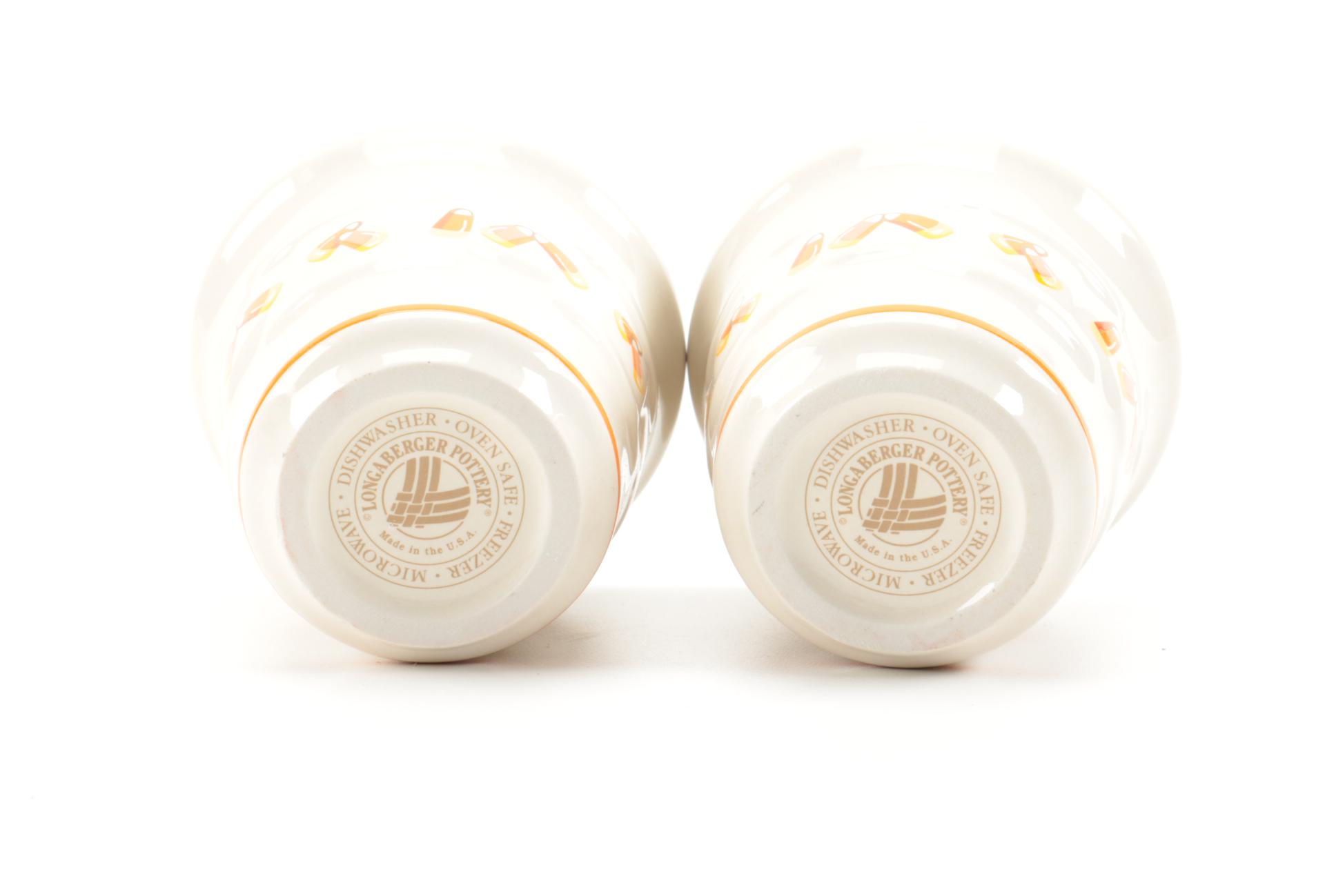 Large Group of Halloween Longaberger Baskets, Pottery, and Accessories