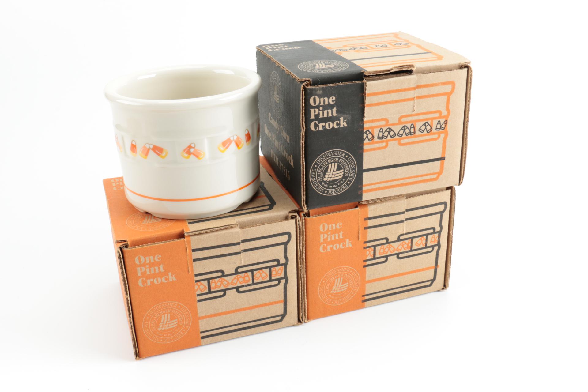 Large Group of Halloween Longaberger Baskets, Pottery, and Accessories