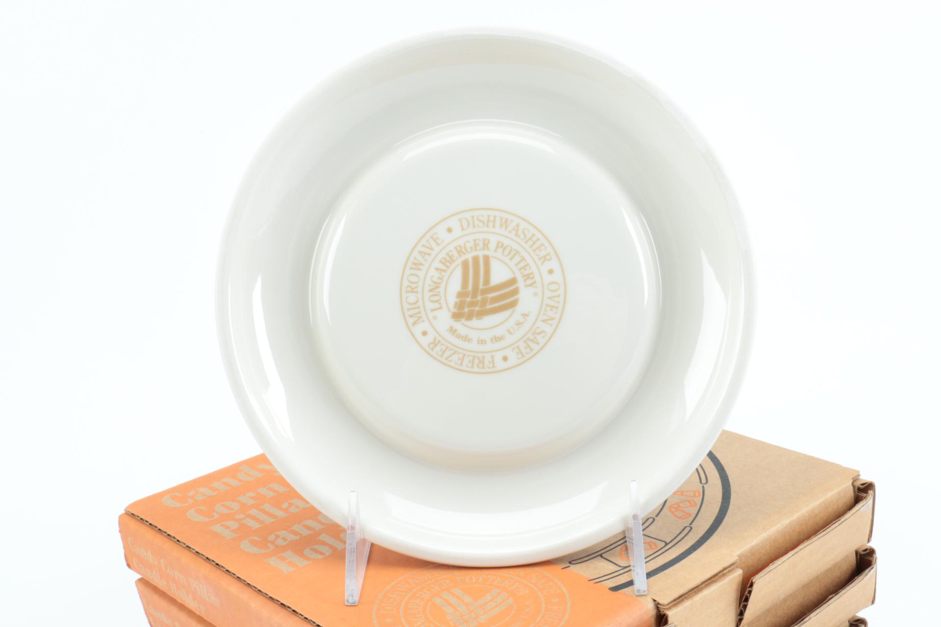 Large Group of Halloween Longaberger Baskets, Pottery, and Accessories