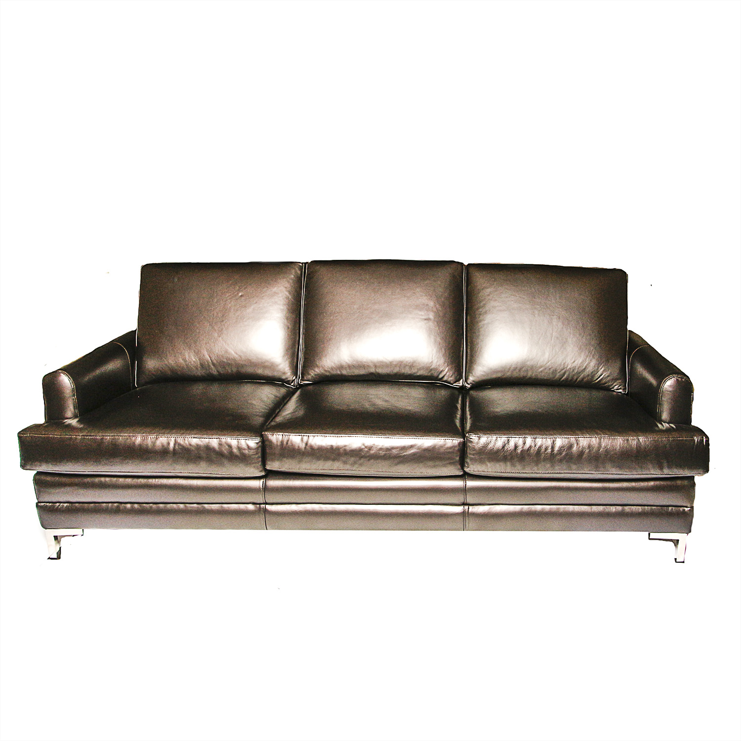 "Distinctions" by Klaussner Home Furnishing Brown Leather Sofa