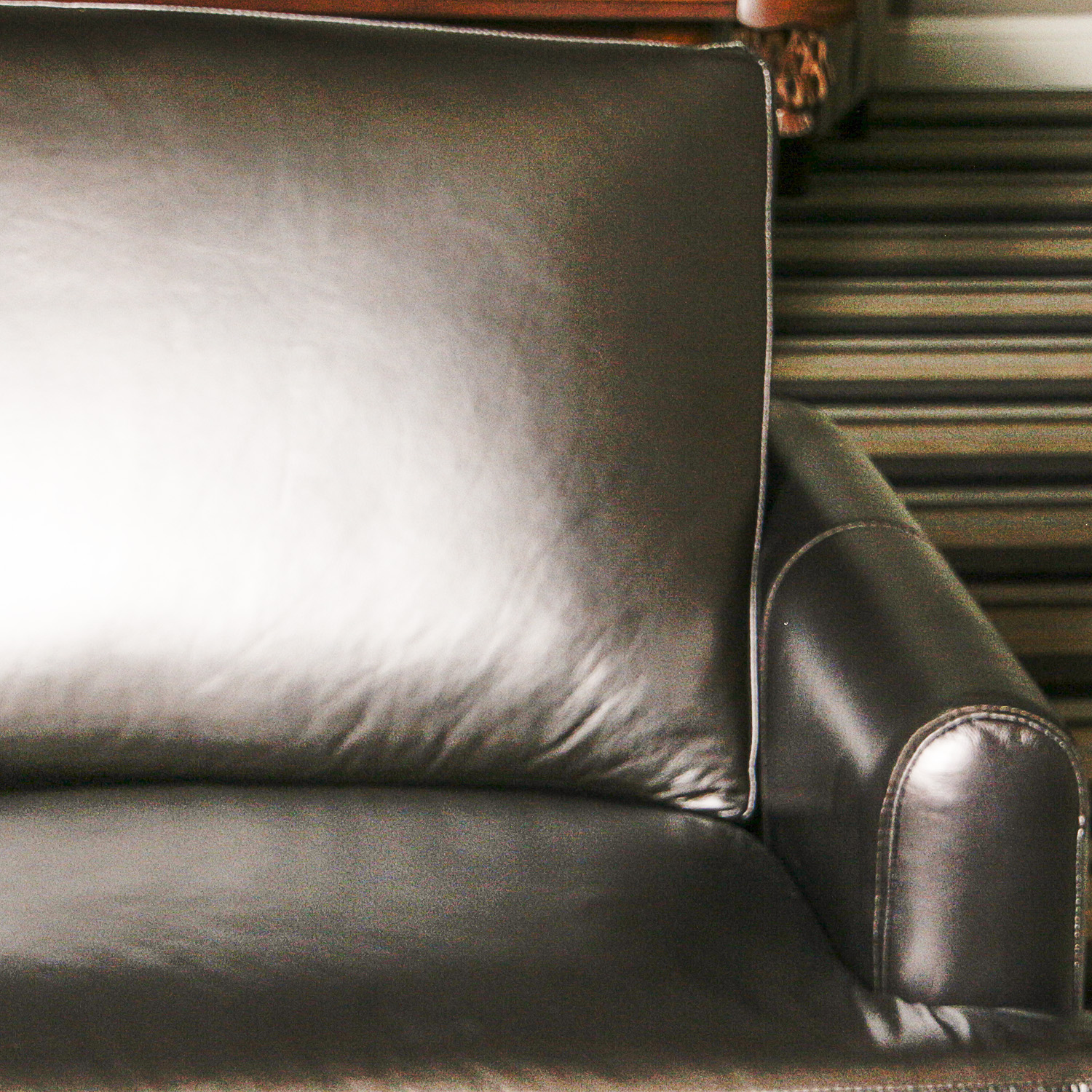 "Distinctions" by Klaussner Home Furnishing Brown Leather Sofa