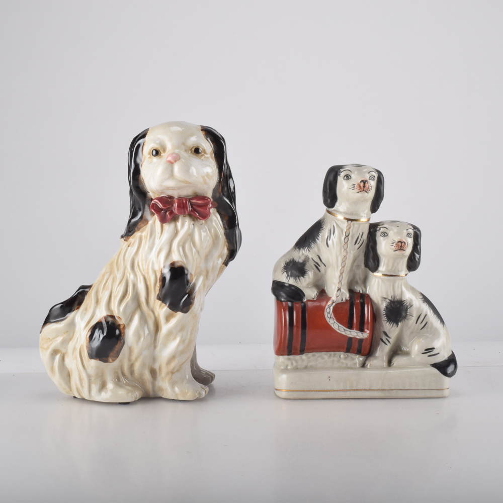 Staffordshire Style Porcelain Dog Figurines