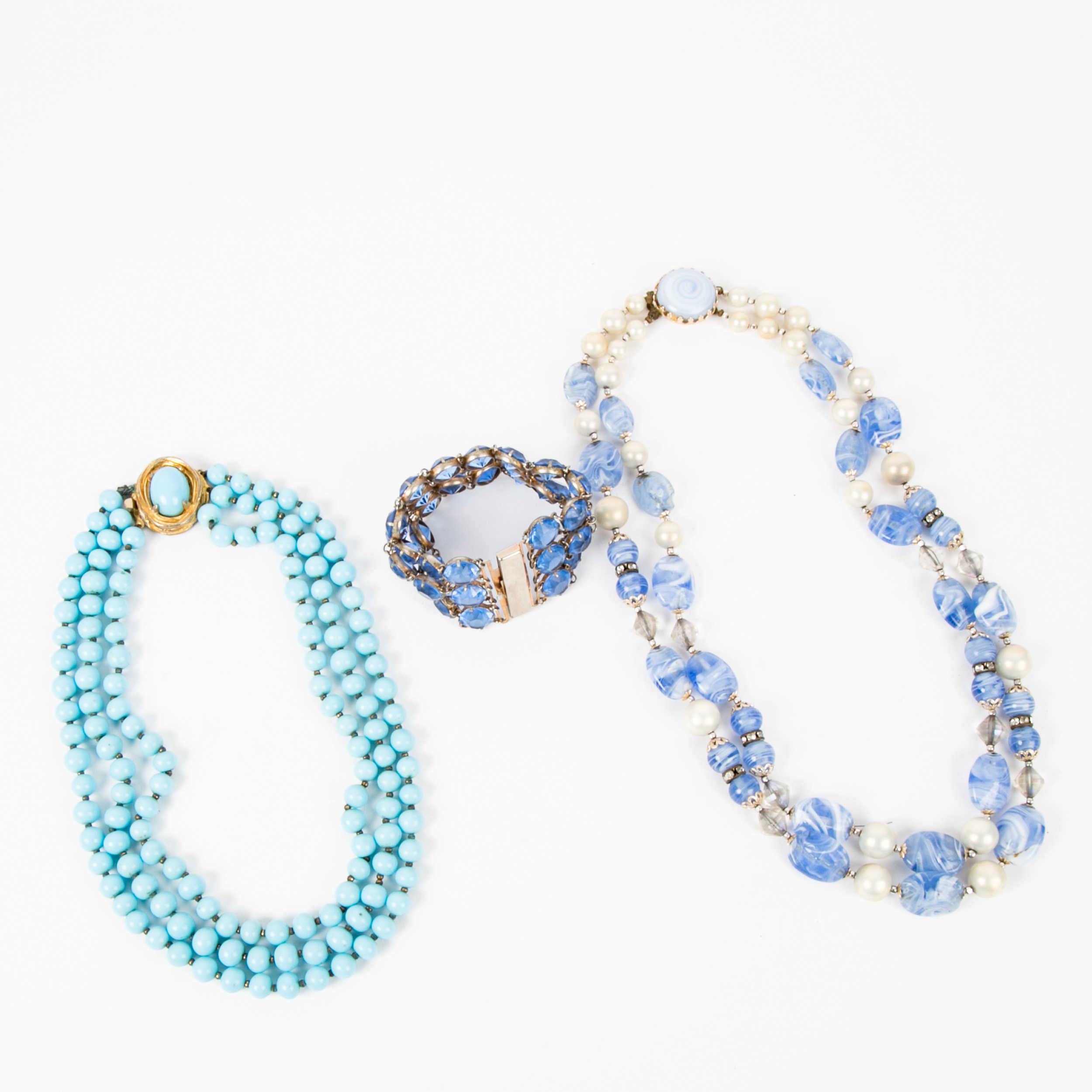 Collection of Vintage Costume Jewelry in Blue