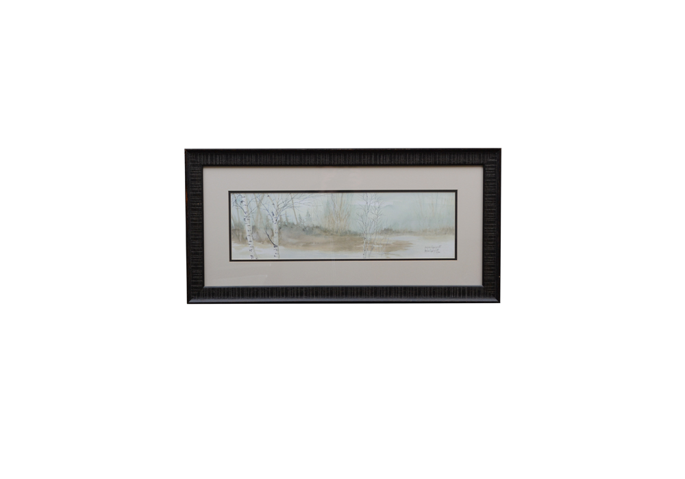 Janice Lippincott Signed Limited Edition Giclee Titled "Birch Trees (Misty Morning)"