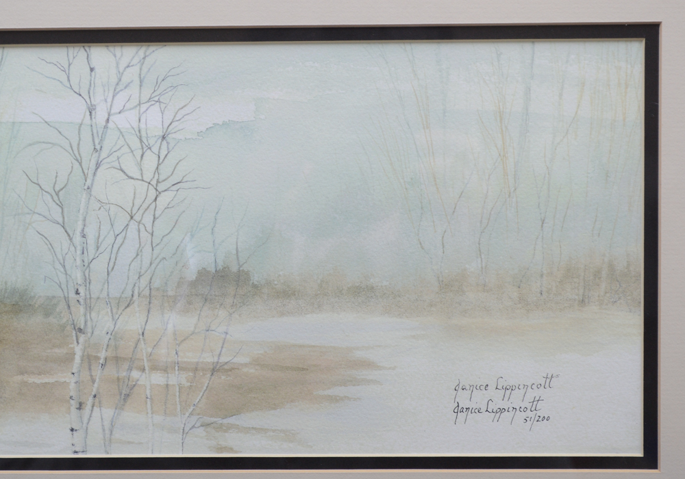 Janice Lippincott Signed Limited Edition Giclee Titled "Birch Trees (Misty Morning)"