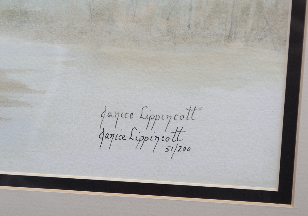 Janice Lippincott Signed Limited Edition Giclee Titled "Birch Trees (Misty Morning)"