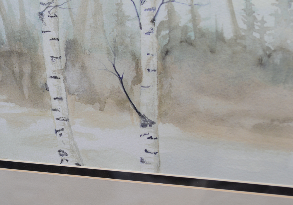 Janice Lippincott Signed Limited Edition Giclee Titled "Birch Trees (Misty Morning)"