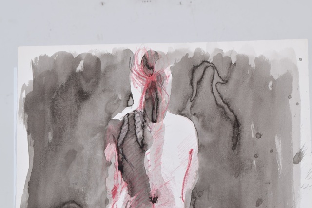 Original Tuska Female Nude Multimedia Painting