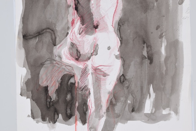 Original Tuska Female Nude Multimedia Painting