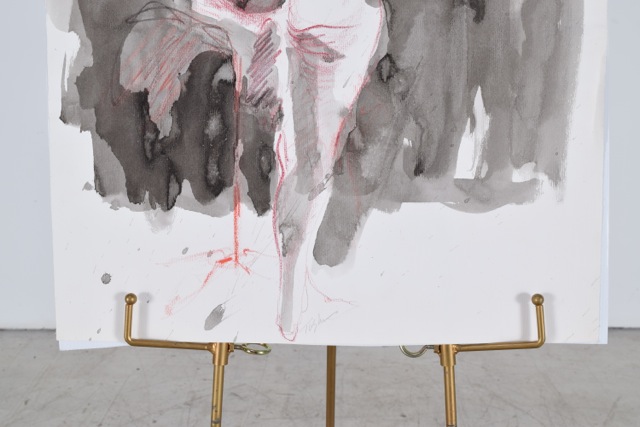 Original Tuska Female Nude Multimedia Painting