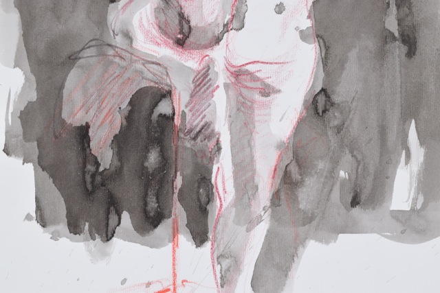 Original Tuska Female Nude Multimedia Painting