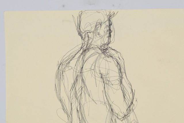 Original Tuska Nude Male Ink Drawing