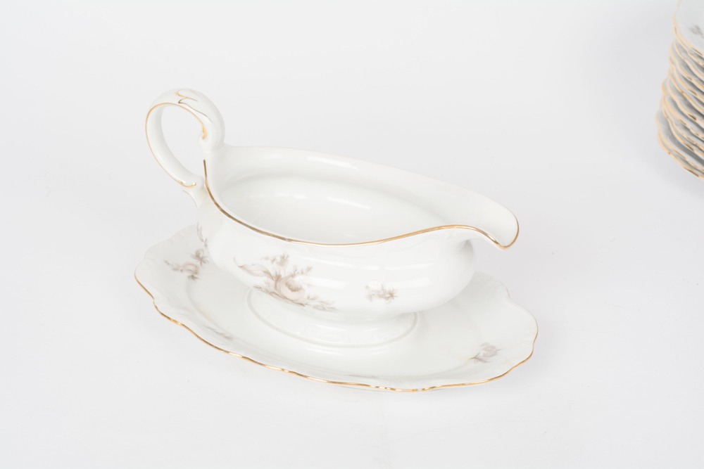 German Johann Haviland "Sepia Rose" China Dinner Service