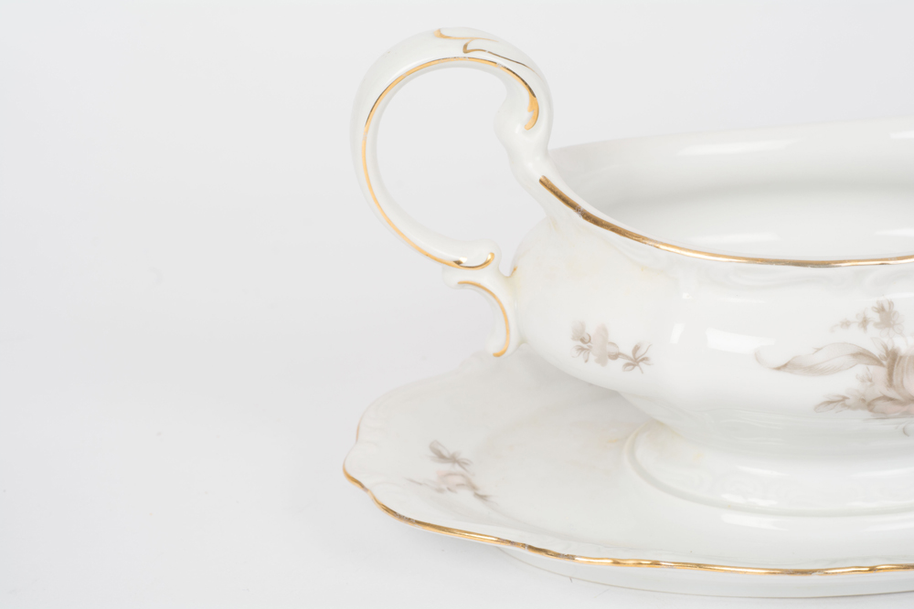 German Johann Haviland "Sepia Rose" China Dinner Service