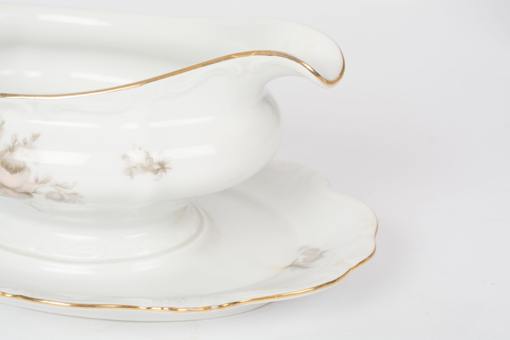 German Johann Haviland "Sepia Rose" China Dinner Service