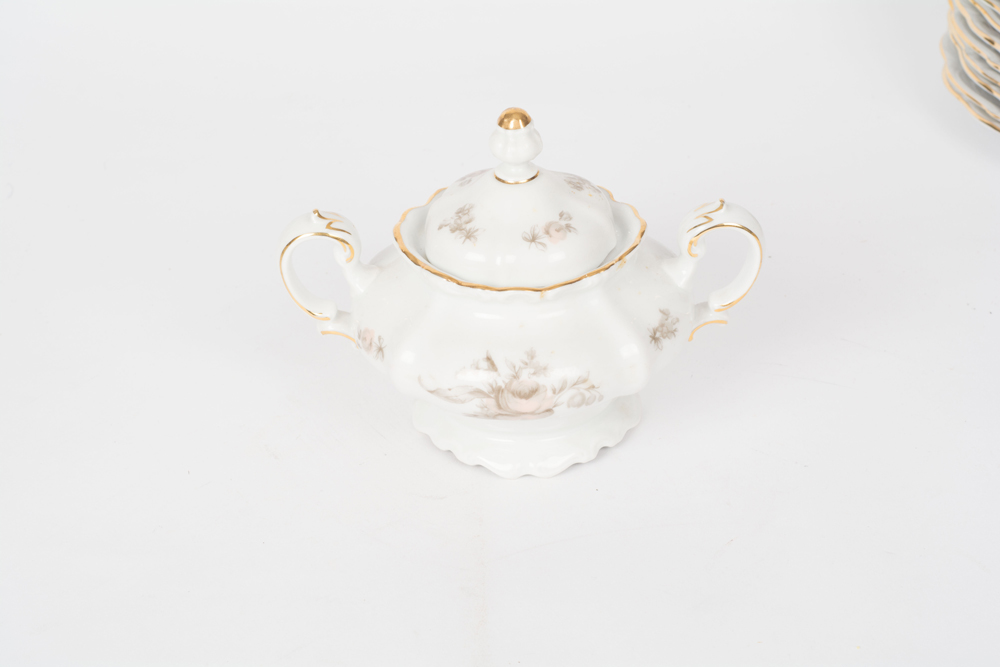 German Johann Haviland "Sepia Rose" China Dinner Service