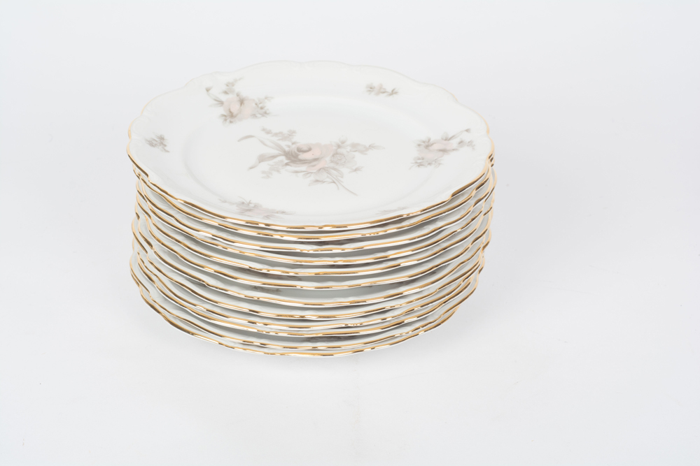 German Johann Haviland "Sepia Rose" China Dinner Service