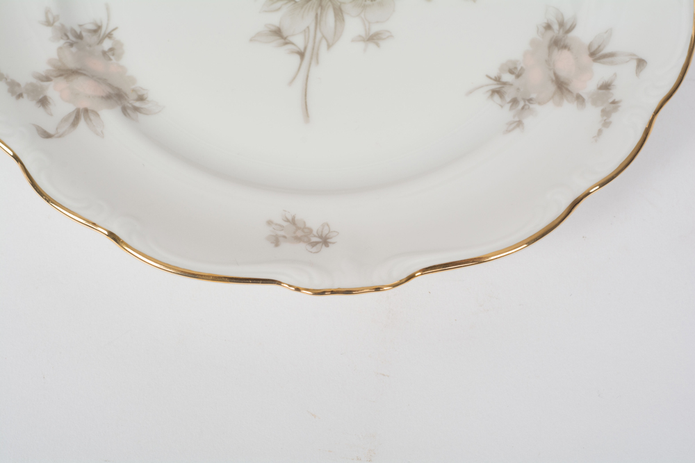 German Johann Haviland "Sepia Rose" China Dinner Service