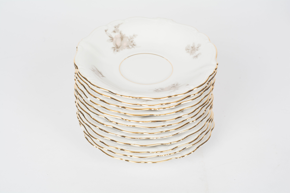 German Johann Haviland "Sepia Rose" China Dinner Service