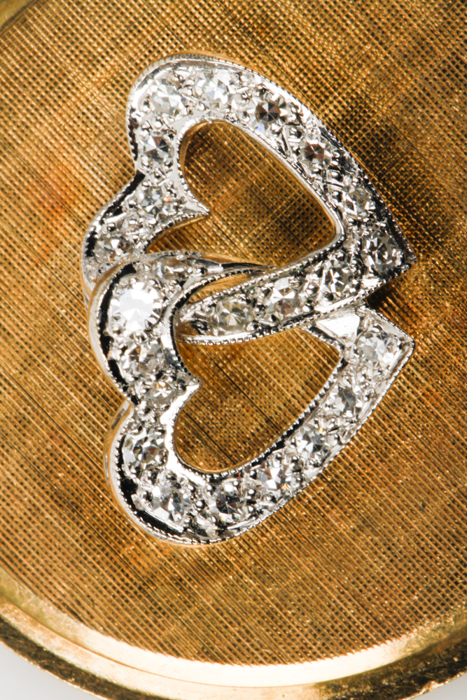 Dankner 14K Gold and Diamond Open Heart Charm