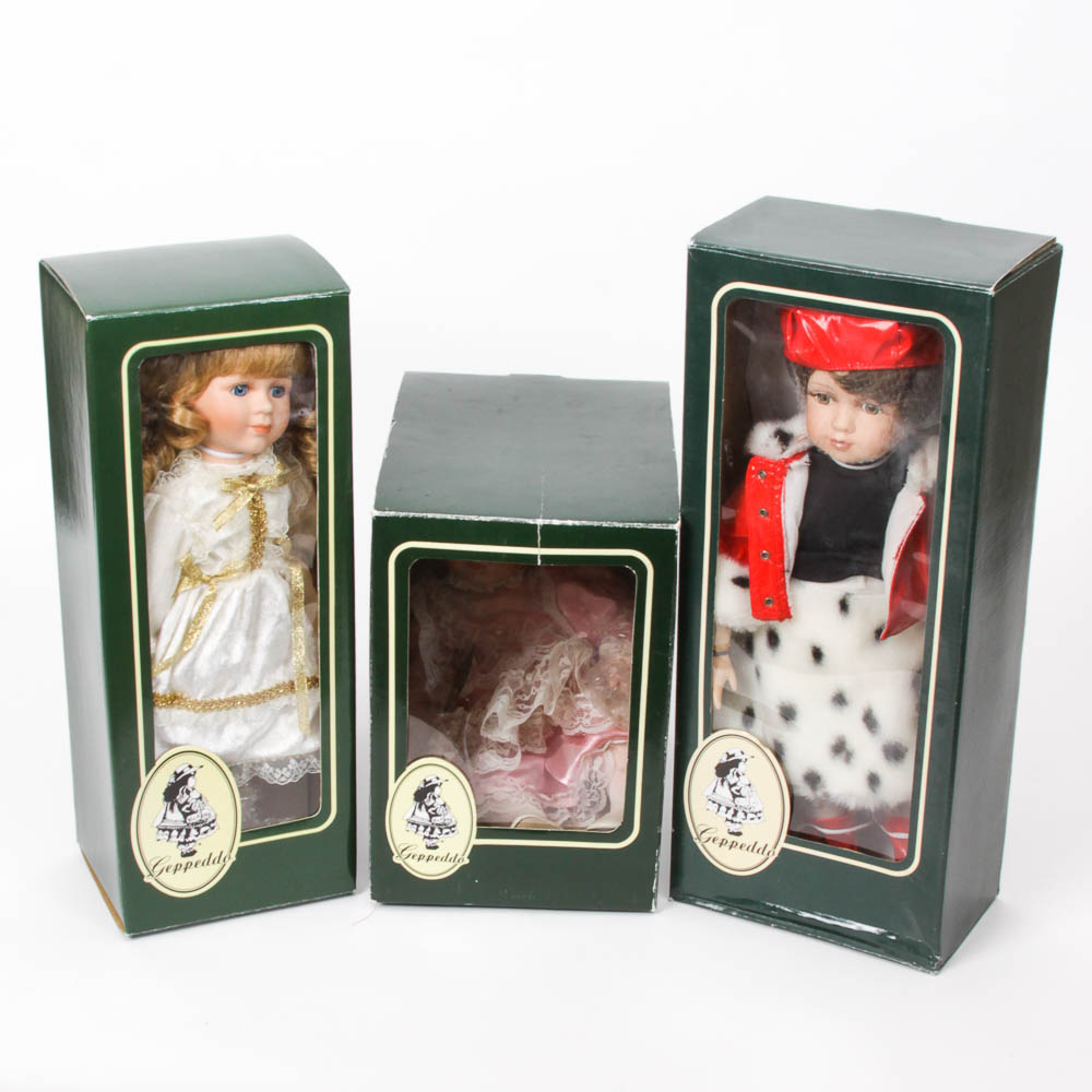 Collection of Geppeddo Porcelain Dolls